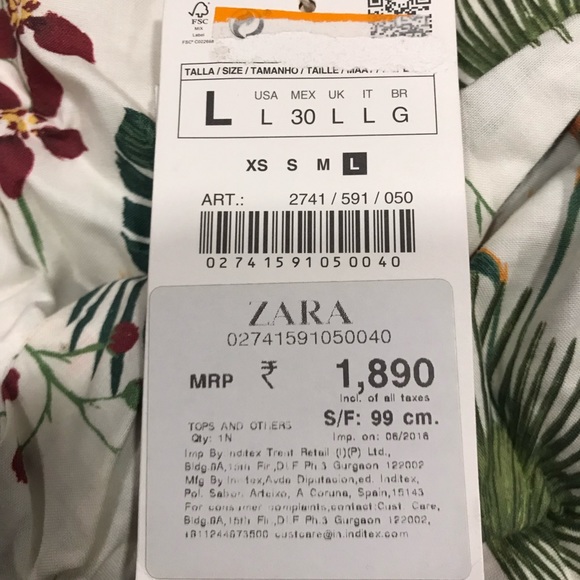 Zara Tropical Print Bralette Crop Top!✨ New-Boutique! - Picture 13 of 16